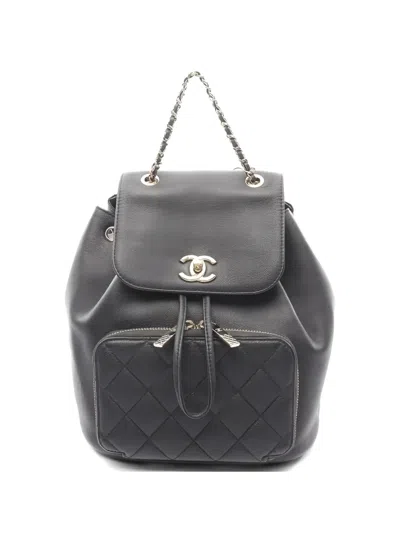 Pre-owned Chanel 2019 Matelasse Caviar-skin Backpack In Black