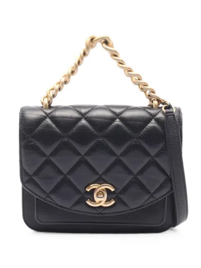 Pre-owned Chanel 2019 Matelassé Chain Shoulder Bag In Black