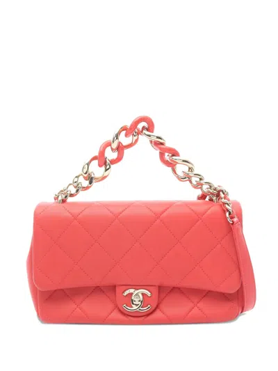 Pre-owned Chanel 2019 Matelasse Chain Tote Bag In Pink