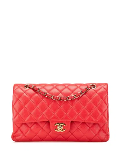 Pre-owned Chanel 2019 Medium Classic Caviar Double Flap Shoulder Bag
