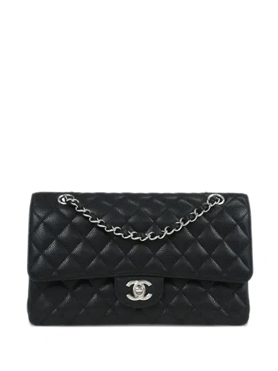 Pre-owned Chanel 2019 Medium Classic Double Flap Shoulder Bag In Black