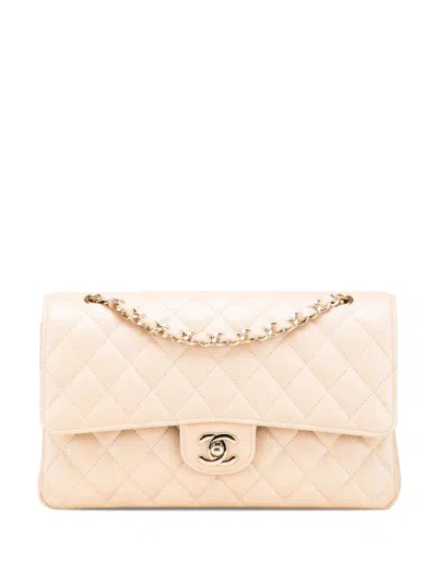 Pre-owned Chanel 2019 Medium Classic Iridescent Caviar Double Flap Shoulder Bag In Brown