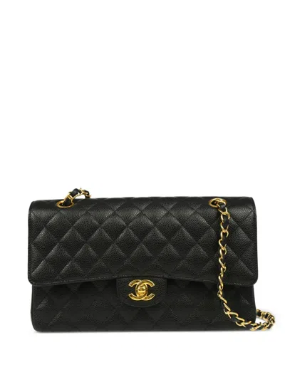 Pre-owned Chanel 2019 Medium Double Flap Shoulder Bag In Black