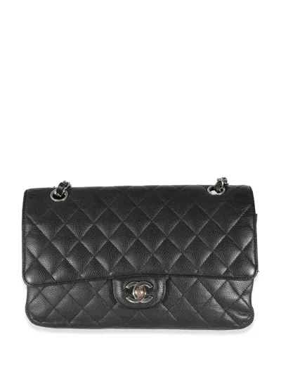 Pre-owned Chanel 2019 Medium Classic Double Flap Shoulder Bag In Black