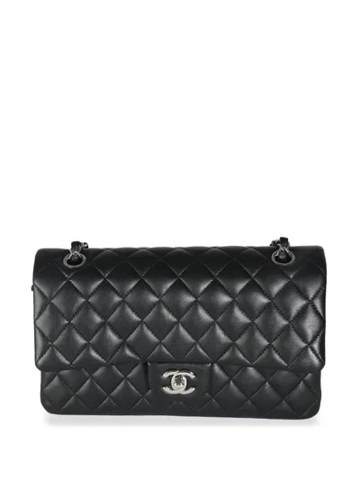 Pre-owned Chanel 2019 Medium Double Flap Shoulder Bag In Black