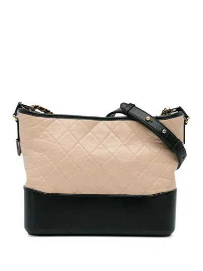 Pre-owned Chanel 2019 Medium Gabrielle Crossbody Bag In Neutrals