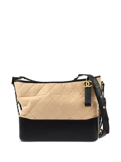 Pre-owned Chanel 2019 Medium Gabrielle Shoulder Bag In Neutrals