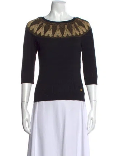 Pre-owned Chanel 2019 Metiers D'art Collection Sweater In Black/gold