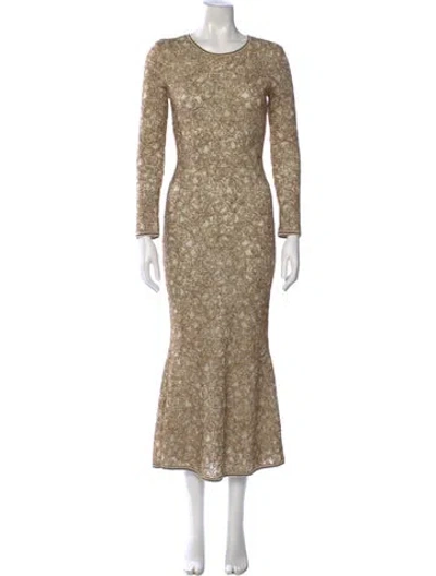 Pre-owned Chanel 2019 Midi Length Dress In Gold