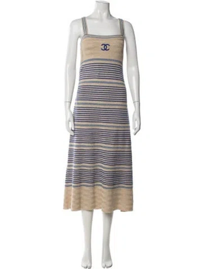 Pre-owned Chanel 2019 Midi Length Dress In Neutrals