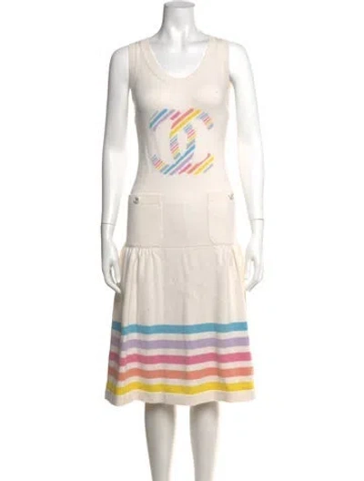 Pre-owned Chanel 2019 Midi Length Dress In Neutrals