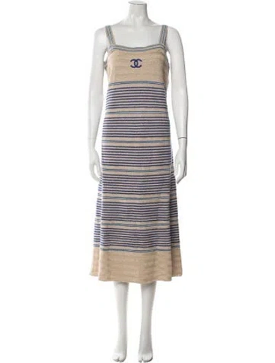 Pre-owned Chanel 2019 Midi Length Dress W/ Tags In Neutrals