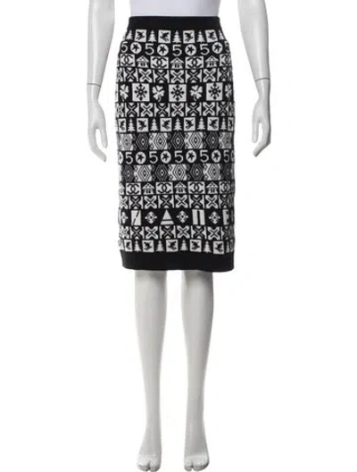 Pre-owned Chanel 2019 Midi Length Skirt In Black/white
