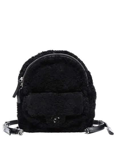 Pre-owned Chanel 2019 Mini Cotton Backpack In Black