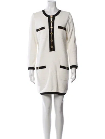 Pre-owned Chanel 2019 Mini Dress In White
