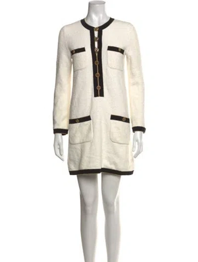 Pre-owned Chanel 2019 Mini Dress In White