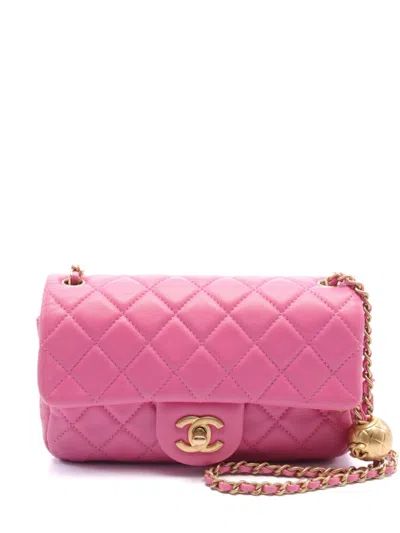 Pre-owned Chanel 2019 Mini Flap Shoulder Bag In Pink
