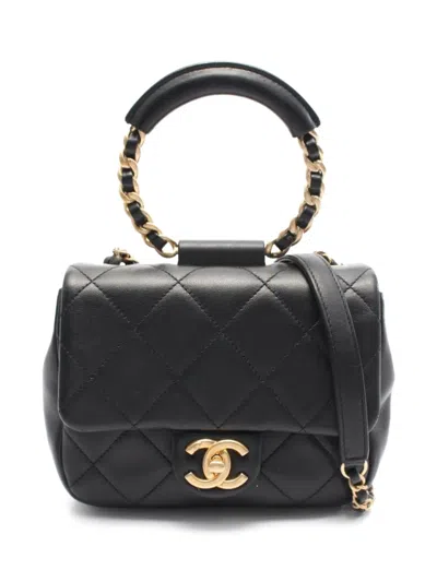 Pre-owned Chanel 2019 Mini In The Loop Shoulder Bag In Black