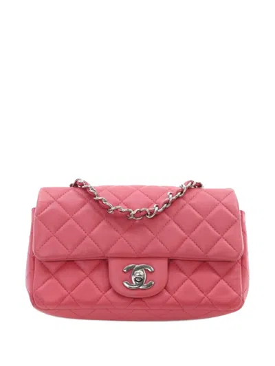 Pre-owned Chanel 2019 Mini Rectangular Classic Lambskin Single Flap Crossbody Bag
