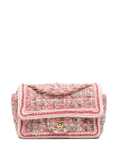 Pre-owned Chanel 2019 Mini Rectangular Classic Tweed Braid Flap Crossbody Bag