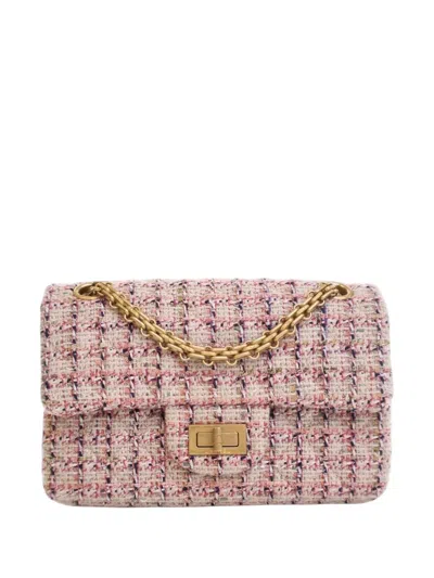 Pre-owned Chanel 2019 Mini Reissue 2.55 Tweed Single Flap 224 Crossbody Bag