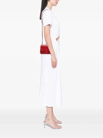 Pre-owned Chanel 2019 Mini Square Caviar Incognito Flap Crossbody Bag In Red