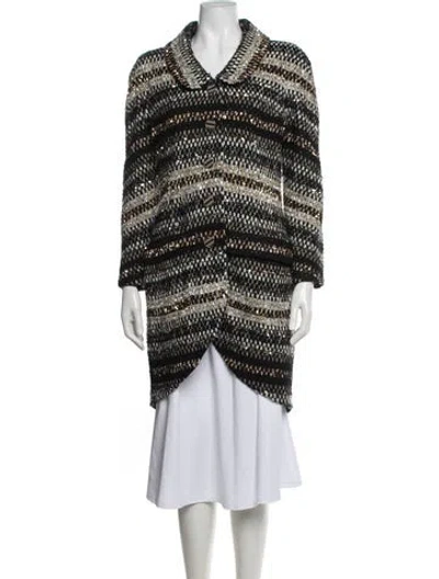 Pre-owned Chanel 2019 Nylon Coat In Black/neutrals