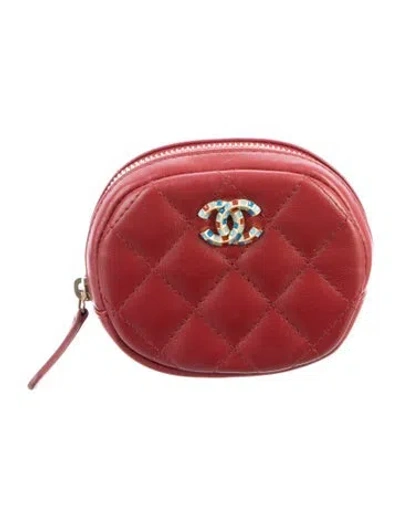 Pre-owned Chanel 2019 O-coin Purse Coin Pouch W/ Tags In Red