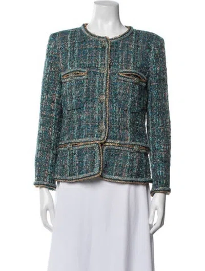 Pre-owned Chanel 2019 Paris-new York Jacket In Blue/green