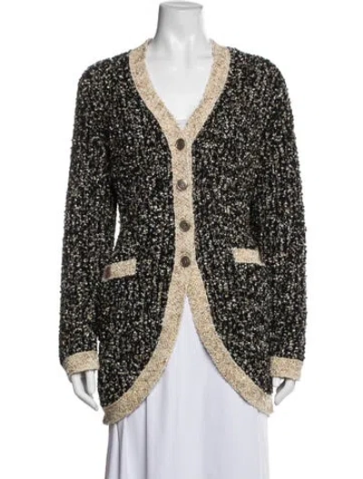 Pre-owned Chanel 2019 Paris-new York Sweater In Black/metallic