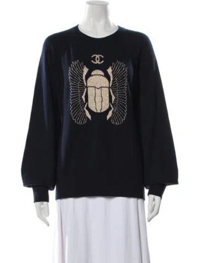 Pre-owned Chanel 2019 Paris-new York Sweater In Blue