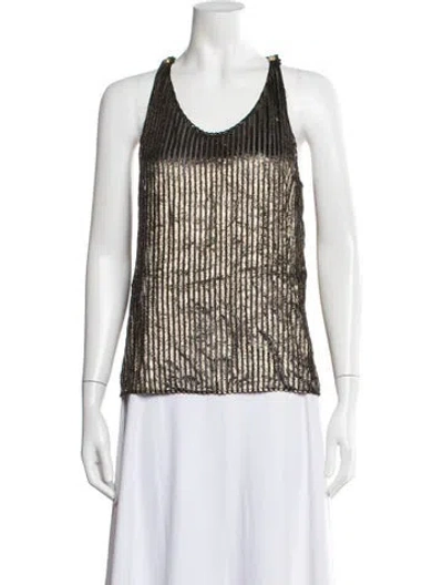 Pre-owned Chanel 2019 Paris-new York Top In Gold