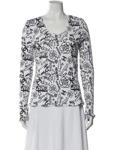 Pre-owned Chanel 2019 Paris-new York Top In Neutral