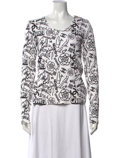 Pre-owned Chanel 2019 Paris-new York Top W/ Tags In White