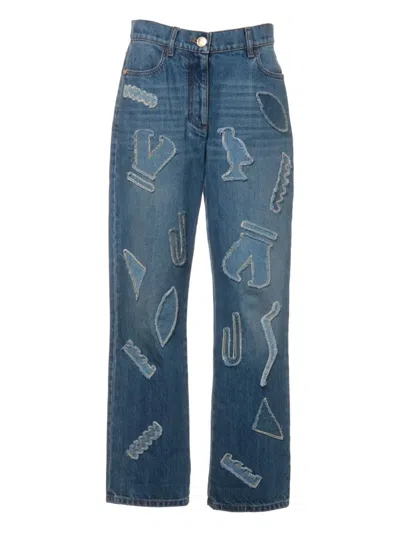 Pre-owned Chanel 2019 Patchwork Jeans In Blue