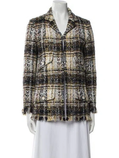 Pre-owned Chanel 2019 Plaid Print Blazer In Brown