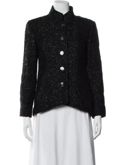 Pre-owned Chanel 2019 Printed Evening Jacket In Black