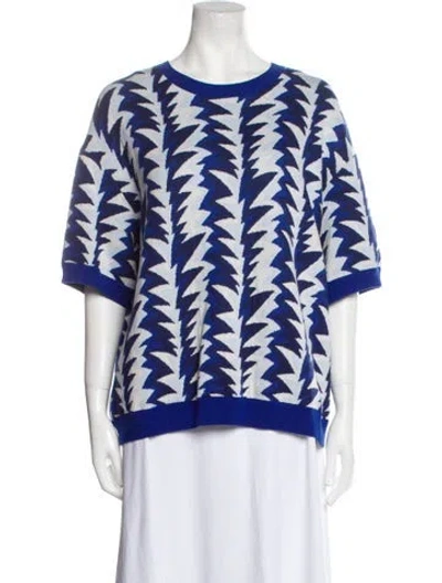 Pre-owned Chanel 2019 Printed Sweater In Blue