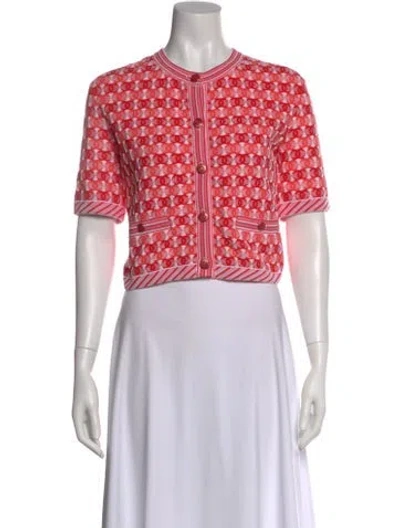 Pre-owned Chanel 2019 Printed Sweater In Red