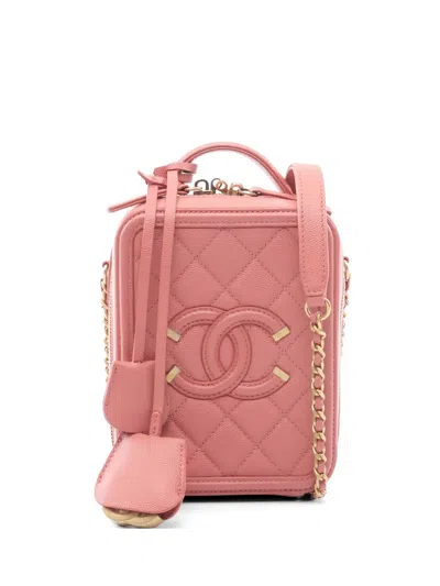 Pre-owned Chanel 2019 Quilted Chain Shoulder Bag In Pink