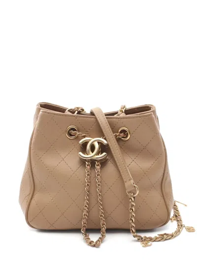 Pre-owned Chanel 2019 Quilted Chain Shoulder Strap In Brown