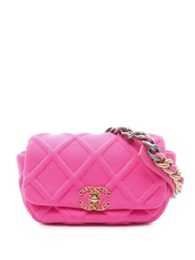 Pre-owned Chanel 2019 Quilted Jersey 19 Belt Bag