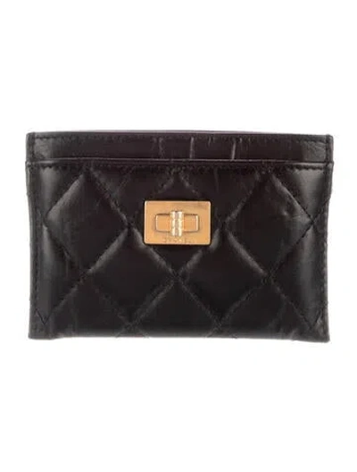 Pre-owned Chanel 2019 Reissue Card Holder Card Holder In Black