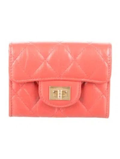 Pre-owned Chanel 2019 Reissue Card Holder Wallet In Red