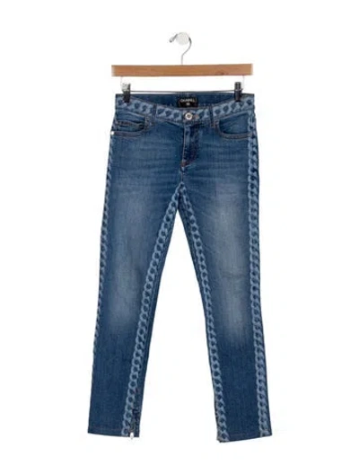 Pre-owned Chanel 2019 Skinny Leg Jeans In Blue