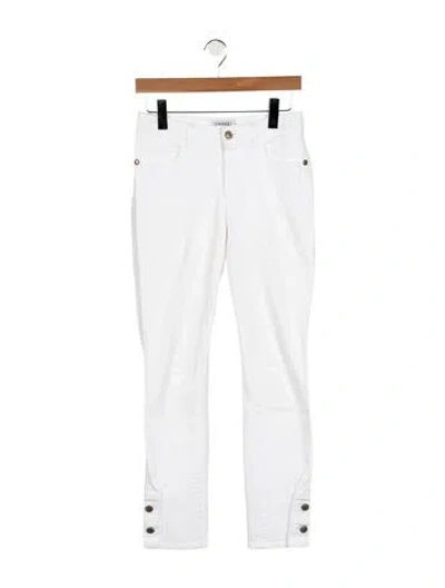 Pre-owned Chanel 2019 Skinny Leg Jeans In White