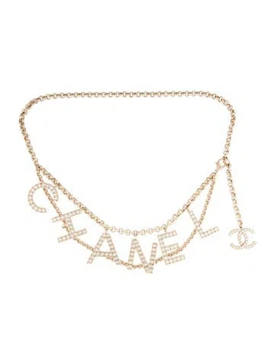 Pre-owned Chanel 2019 Skinny Waist Belt In Gold