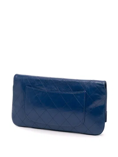 Pre-owned Chanel 2019 Small Bicolor Aged Calfskin 31 Pouch Clutch Bag In White