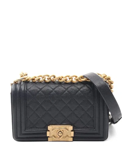 Pre-owned Chanel 2019 Small Boy  Shoulder Bag In Blue