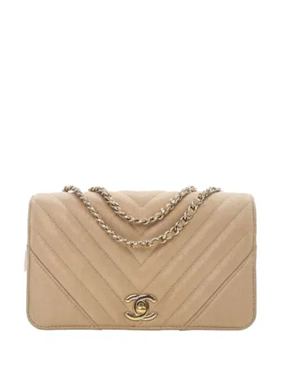 Pre-owned Chanel 2019 Small Chevron Caviar Statement Flap Shoulder Bag